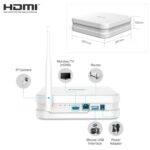 8CH Wireless Überwachungskamera System Set mit 1TB Festplatte Wifi HDMI NVR mit 8 X 1080P 2.0MP WLAN Outdoor Aussen IP Überwachungskamera, 30M IR Nachtsicht Funk Überwachungsset – Bild 12