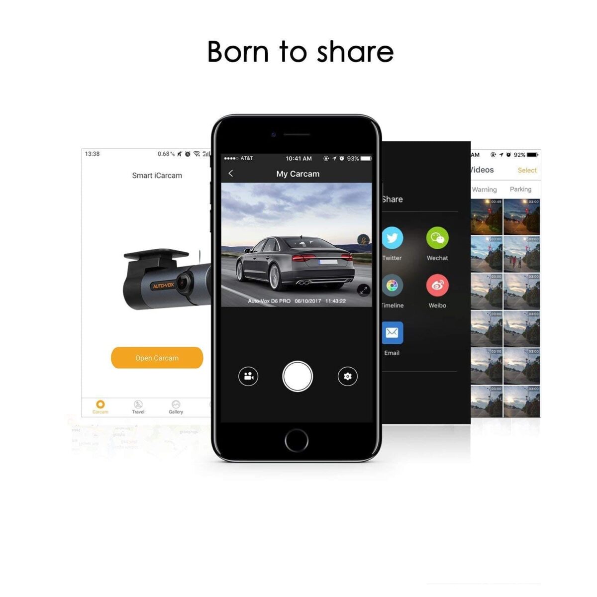 Auto Kamera WiFi FULL HD 1080P DVR 300°Bewegliches Objektiv Nachtsicht, G-Sensor, WDR, Loop-Aufnahme, Parkmonitor – Bild 6