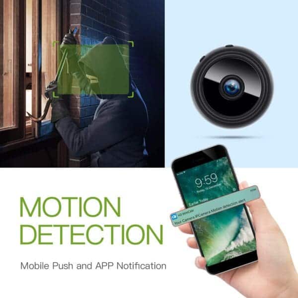 Mini Kamera, 1080P Full HD Wireless Überwachungskamera WiFi IP Kamera mit Bewegungmelder für iPhone/Android/iPad