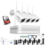 Überwachungskamera Set,8CH drahtloses H.264+ CCTV Videoüberwachung NVR Sicherheitskamera System Wasserfesten 4*1080P IP Kameras Indoor&Outdoor mit 30M Nachtsicht(eingebaute 1TB HDD) – Bild 9