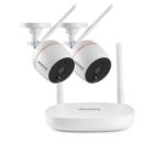 Full HD Wireless Audio Video NVR Haus Überwachungskamera System mit 2 Aussen/Innen 1080P Kameras, Funk Überwachungssystem, Zwei-Wege-Audio, PIR Bewegungsmelder, TF-Slot bis 128G