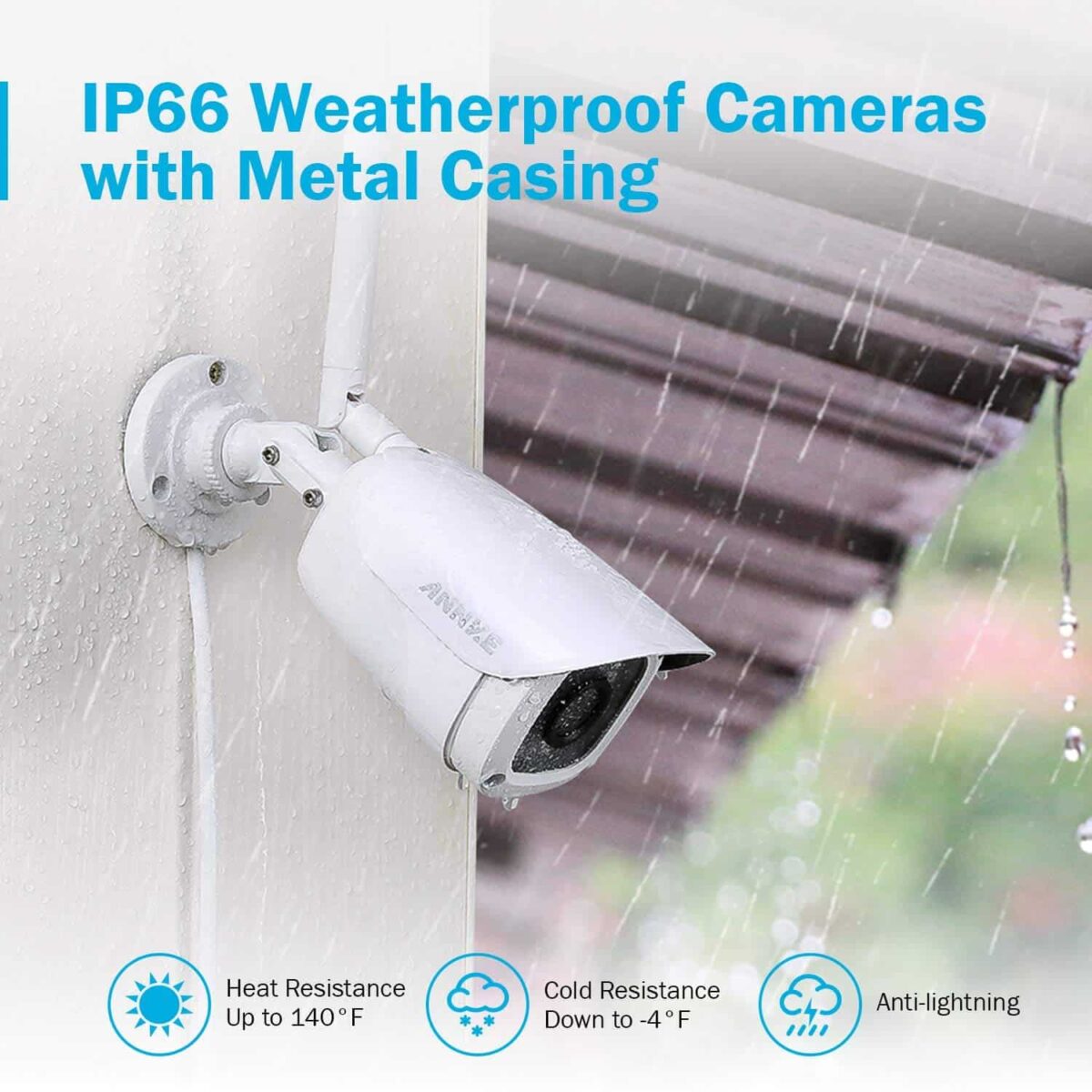 Überwachungskamera Set,8CH drahtloses H.264+ CCTV Videoüberwachung NVR Sicherheitskamera System Wasserfesten 4*1080P IP Kameras Indoor&Outdoor mit 30M Nachtsicht(eingebaute 1TB HDD) – Bild 8