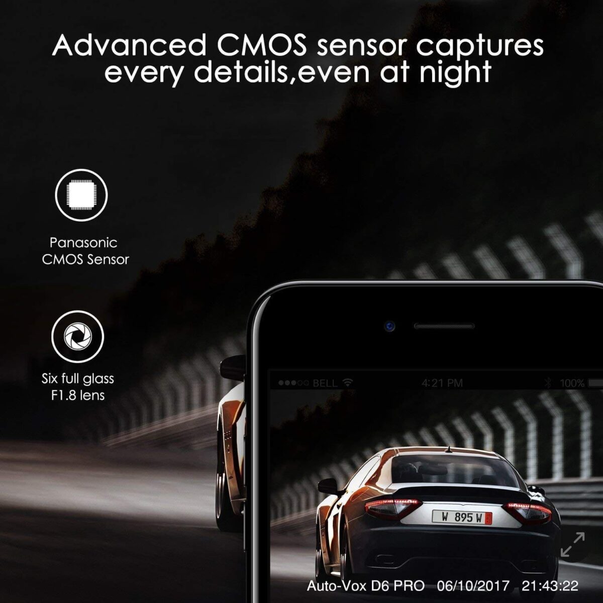 Auto Kamera WiFi FULL HD 1080P DVR 300°Bewegliches Objektiv Nachtsicht, G-Sensor, WDR, Loop-Aufnahme, Parkmonitor – Bild 5