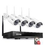 Full HD Wireless NVR WLAN Überwachungssystem mit 1TB Festplatte Plus 4 X 2,0Megapixel Aussen/Innen, 20M IR Nachtsicht