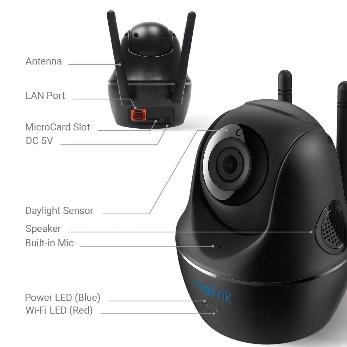 Reolink C1 Pro Überwachungskamera Innen WLAN IP Kamera schwenkbar mit Nachtsicht, Bewegungsmelder, 2-Wege-Audio und SD Kartenslot – Bild 9