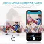 Überwachungskamera Set mit Monitor 4CH 12 Zoll Funk NVR Überwachungssystem mit 4x 2.0 Megapixel WLAN IP Kamera Vorinstalliert 1TB Festplatte für Innen/Aussen – Bild 5