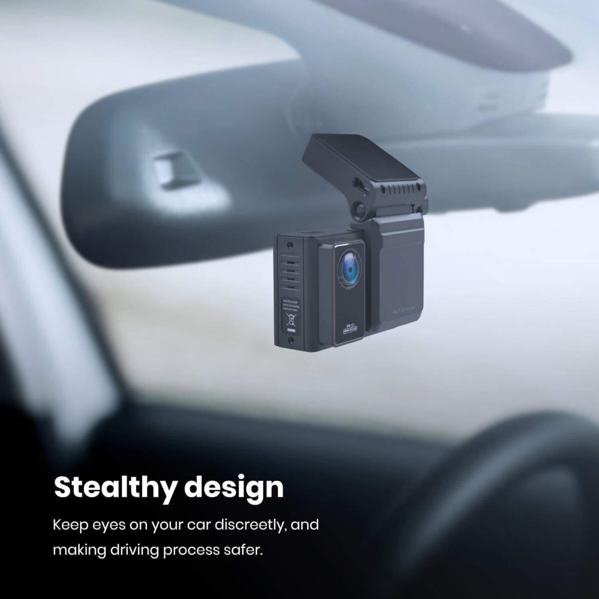 Dashcam Auto Vorne und Hinten mit eingebautem GPS, FHD 1080P Dual Dashcam mit Infrarot Nachtsicht, Autokamera mit WDR, Parküberwachung, G-Sensor, Notfallaufnahme, Loop-Aufnahme – Bild 6