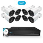 5MP 16 Kanal  Überwachungskamera Set mit 8X 5MP PoE kamera  Wasserfeste und 16CH NVR 3TB HDD Überwachungssystem für Haus, Innen, Aussen Sicherheit