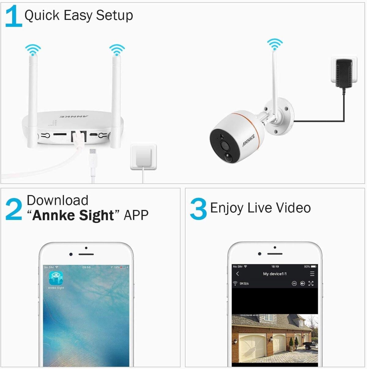 WLAN Kamera Überwachungskamera HD 1080P IP Kamera mit Bewegungserkennung Nachtsicht 2 Wege Audio Home Kamera unterstützt Fernalarm und Mobile App Kontrolle – Bild 3