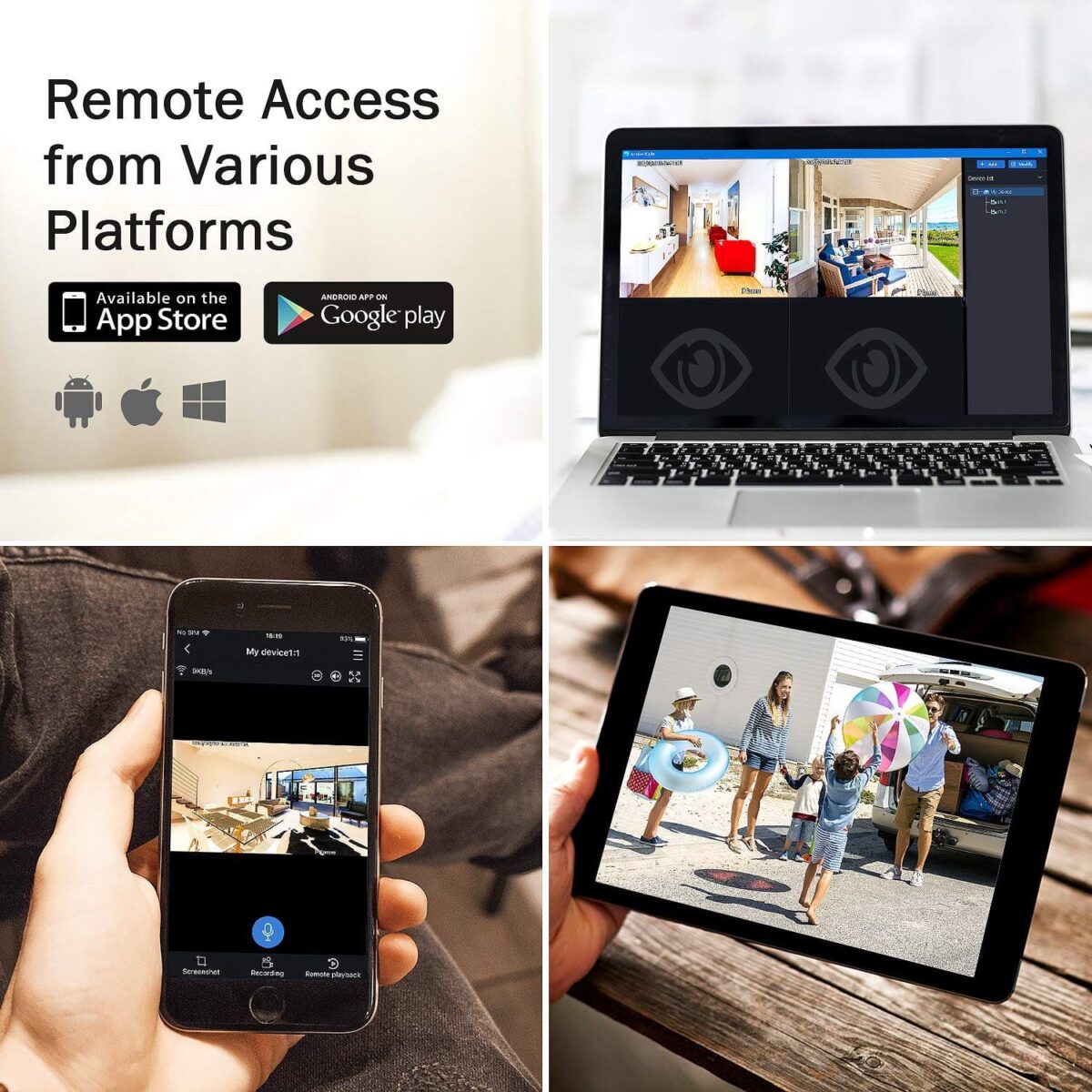 WLAN Kamera Überwachungskamera HD 1080P IP Kamera mit Bewegungserkennung Nachtsicht 2 Wege Audio Home Kamera unterstützt Fernalarm und Mobile App Kontrolle – Bild 8