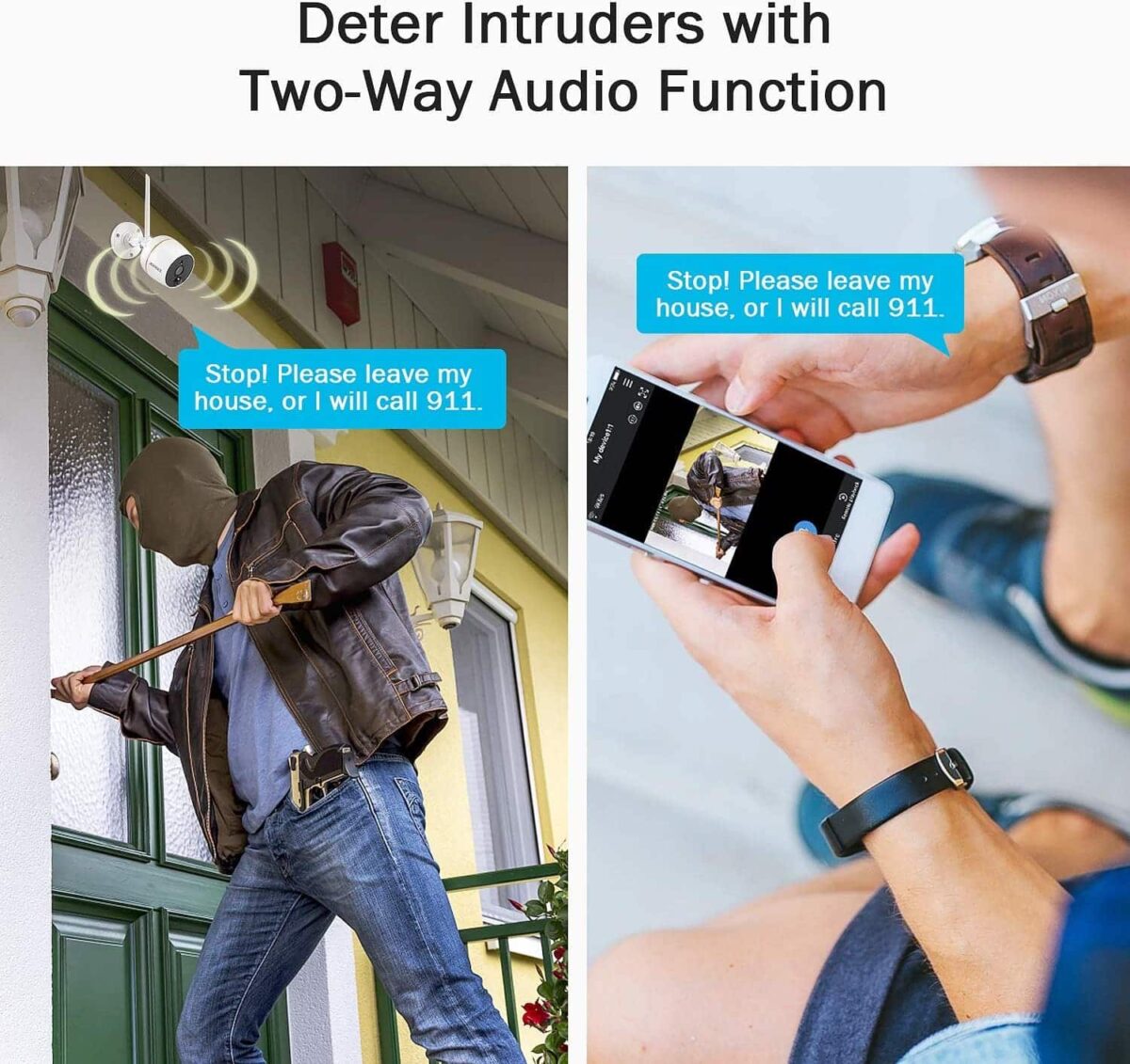 WLAN Kamera Überwachungskamera HD 1080P IP Kamera mit Bewegungserkennung Nachtsicht 2 Wege Audio Home Kamera unterstützt Fernalarm und Mobile App Kontrolle – Bild 5