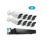 4K Ultra HD PoE Überwachungskamera Set, 8Megapixel Kameras, 16 Kanal NVR Rekorder mit 3TB HDD für Aussen/Innen