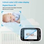 Video Babyphone mit Fernbedienung Pan-Tilt-Zoom,Temperaturüberwachung, Wiegenlied, Zwei-Wege-Audio, inkl. Wandhalterung – Bild 7