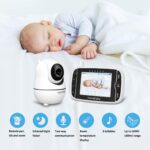 Video Babyphone mit Fernbedienung Pan-Tilt-Zoom,Temperaturüberwachung, Wiegenlied, Zwei-Wege-Audio, inkl. Wandhalterung – Bild 3