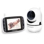 Video Babyphone mit Fernbedienung Pan-Tilt-Zoom,Temperaturüberwachung, Wiegenlied, Zwei-Wege-Audio, inkl. Wandhalterung
