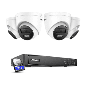 Annke 4K Überwachungskamera Turret 4er Set, + 16 Kanal PoE NVR + 2TB Festplatte