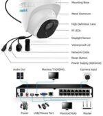 4K Überwachungskamera Set , mit 4X 8Megapixel PoE Kamera + 2TB HDD NVR für 24/7 Aufnahme, IP66 Wetterfest, 30 Meter Nachtsicht mit Audio – Bild 4