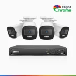 Annke NightChroma TM NCK400 – 4 MP 8-Kanal-4-Kamera-PoE-Sicherheitssystem, Acme Color Night Vision, f/1.0 Super 1TB Festplatte