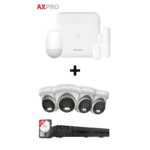 Hikvision AX Pro DS-PWA96 Sicherheitsset: 96-Zonen Funkalarmanlage + HiLook 4K Dome-Kamera Überwachungskit