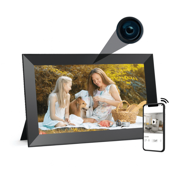 Digitaler Bilderrahmen mit versteckter Kamera – 128 GB Speicher, WLAN & Bewegung