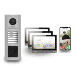 Premium Video-Türsprechanlage (3-Familienhaus) – Hikvision Komplett-Set mit Badge-Zutritt
