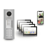 Video-Türsprechanlage 4-Familienhaus Zahlencode Hikvision Komplett-Set