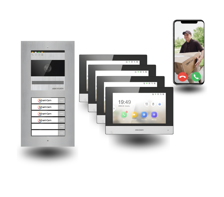 Video Türsprechanlage 4-Familienhaus Edelstahl