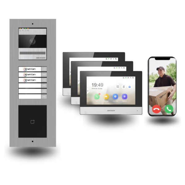 2 draht türsprechanlagen mit badge für 3 familienhaus