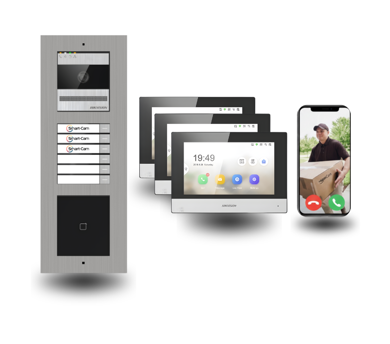 2 draht türsprechanlagen mit badge für 3 familienhaus