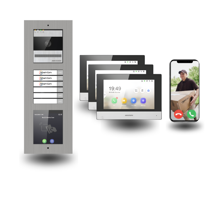 2 draht türsprechanlagen mit katenleser für 3 familienhaus