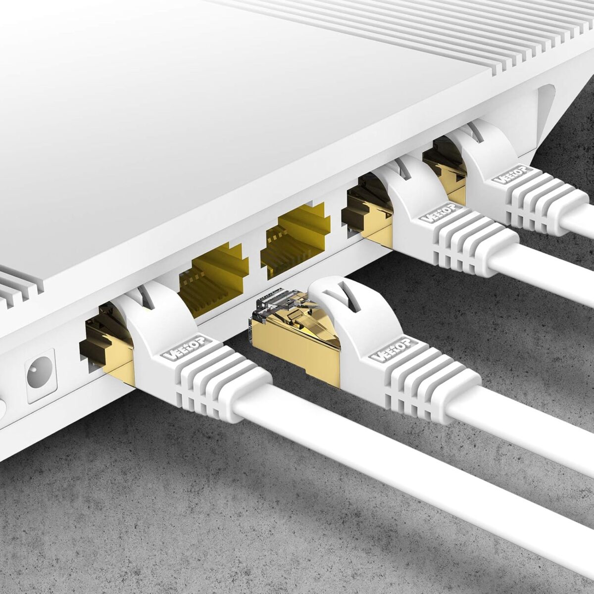 Veetop Cat 7 Flachkabel 20 m weiss – RJ45 Netzwerkkabel (6)