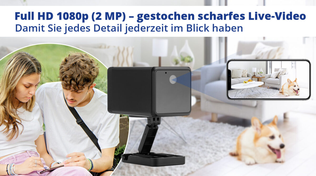 WLAN-Mini-Überwachungskamera IP055-E Dual – Dual-Band WLAN, Akku & wetterfest – Bild 8