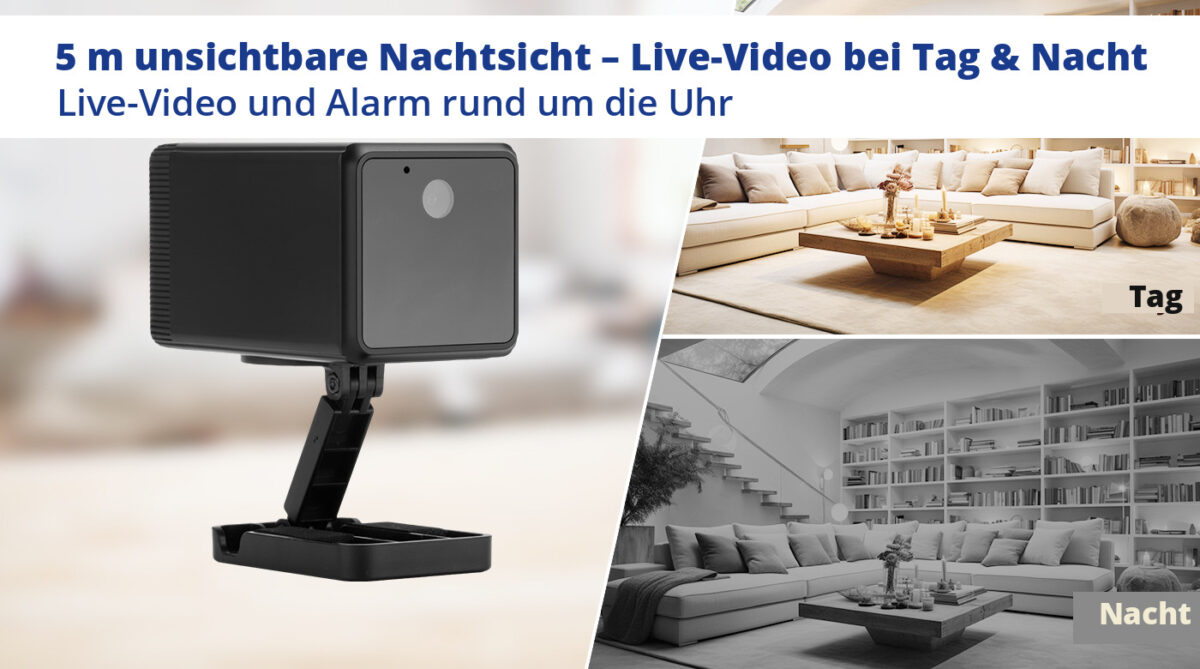 WLAN-Mini-Überwachungskamera IP055-E Dual – Dual-Band WLAN, Akku & wetterfest – Bild 12