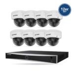 Hikvision PREMIUM Dome-Kamera Komplettset – 12 Kameras + 1 NVR