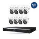 Hikvision PREMIUM Turret-Kamera Komplettset – 12 Kameras + 1 NVR