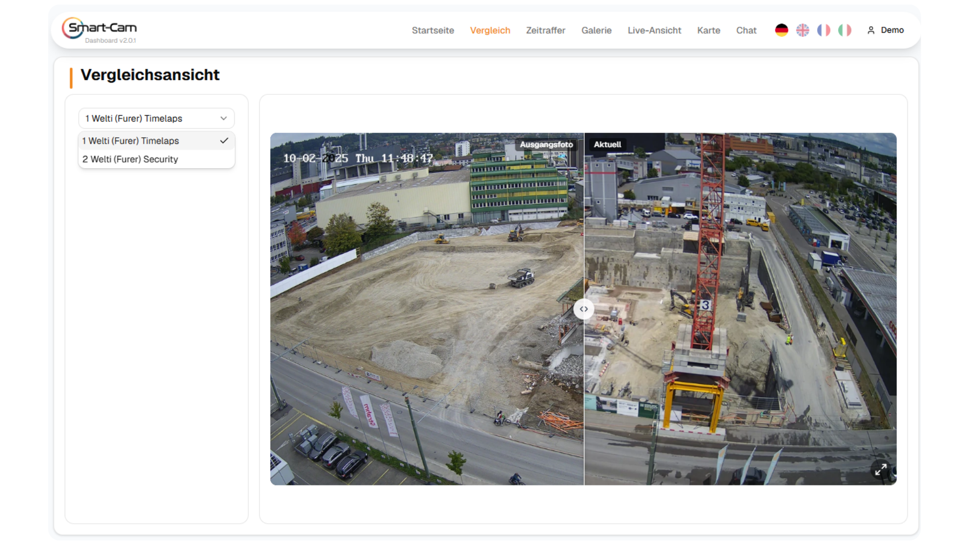 Web-Portal &ndash; Vergleichsansicht