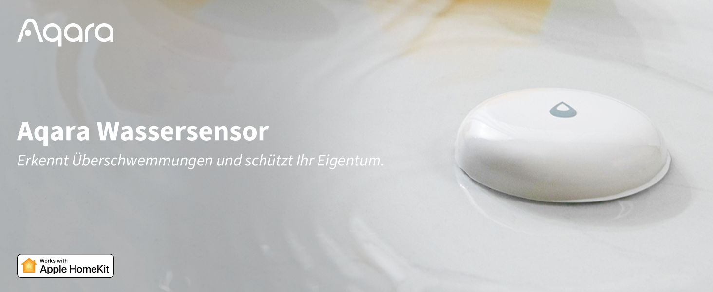Aqara Wassermelder SJCGQ11LM, flacher weisser Zigbee-Sensor für Wasserlecks – Detail 1