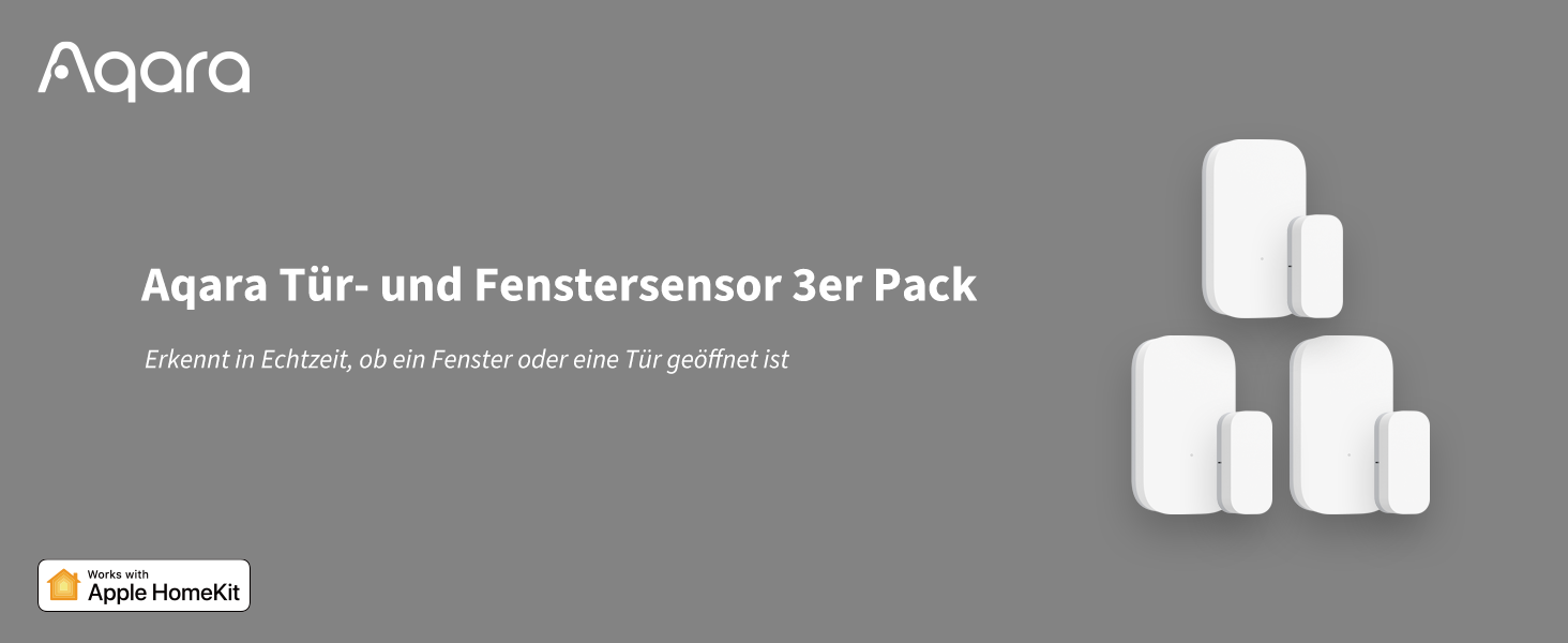 Aqara Tür- und Fenstersensor im 3er-Set, weisse Zigbee-Kontakte mit Magnetteil – Detail 1