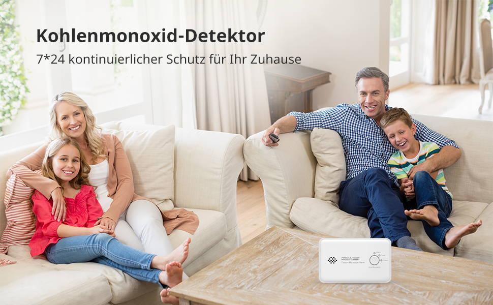 Wisualarm C03 Kohlenmonoxidmelder ohne Display mit Test- und Stummtaste – Detail 1