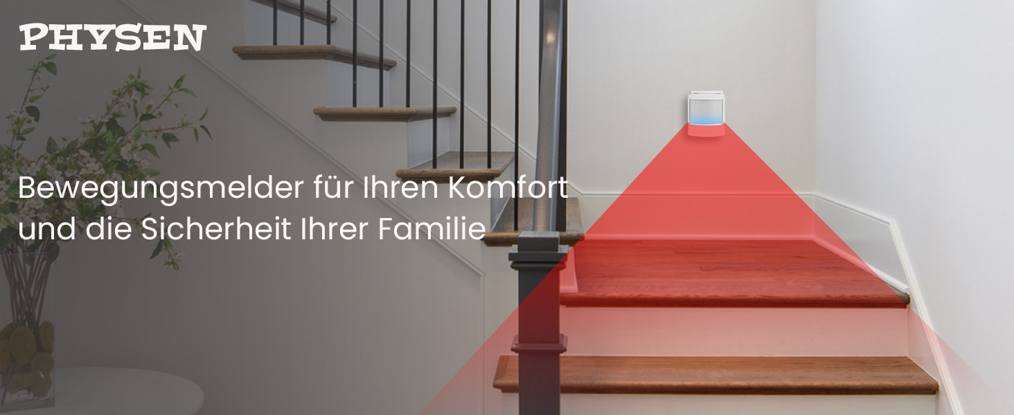 PHYSEN Funk-Bewegungsmelder mit Empfänger für die Steckdose – Detail 1