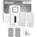 tiiwee X1 Alarmanlagen-Set mit Sirene, zwei Türsensoren und zwei Fernbedienungen