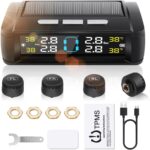 Geloo T11 Reifendruckkontrollsystem mit Solarmonitor und vier Ventilsensoren