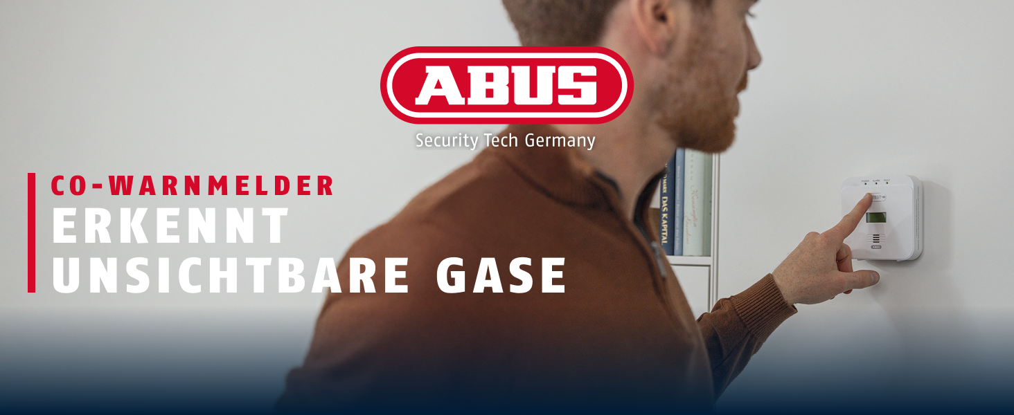 ABUS Kohlenmonoxid-Melder COWM510 in Weiss mit LCD-Anzeige – Detail 1