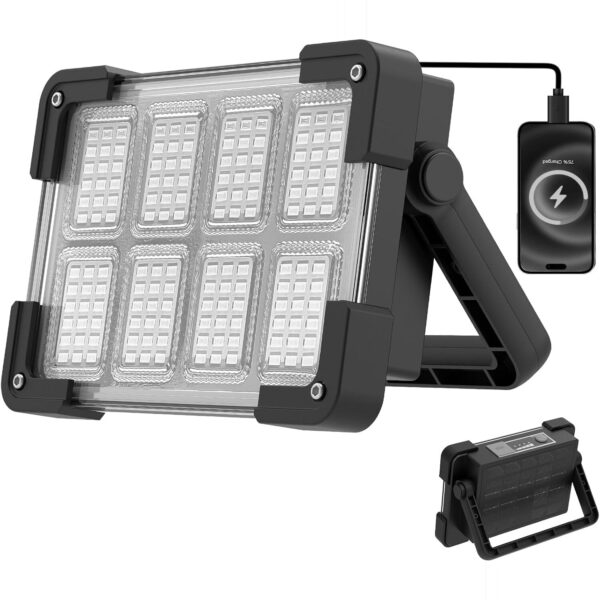 OHAYORI 8-CUP LED Baustrahler mit klappbarem Griff, Magnetsockel und USB-Anschluss