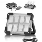 DANCINGBOAR U8CUP LED Baustrahler mit drehbarem Griff, Solarmodul und USB-Anschluss