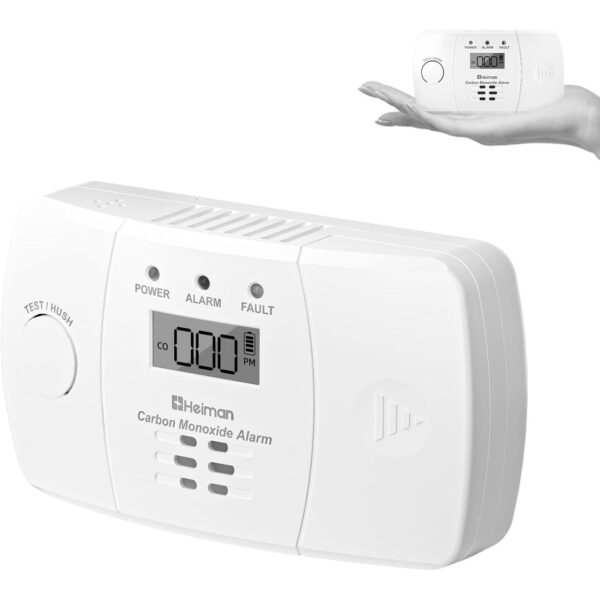 Heiman HM-722ESY-G Kohlenmonoxid-Melder mit LCD-Display in weissem Gehäuse