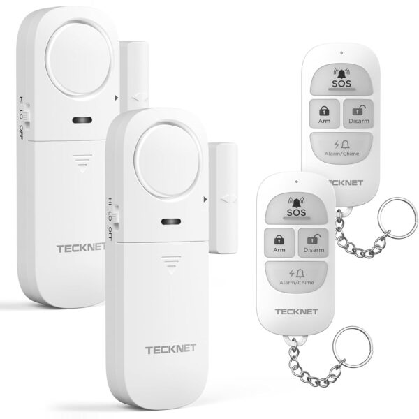 TECKNET TK-WA151 Fensteralarm in Weiss mit Magnetkontakt und Fernbedienung