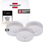 Brennenstuhl Rauchmelder-Set RM C 9010, 3 Stück, austauschbare 9-V-Batterie, EN 14604
