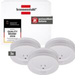 Brennenstuhl Rauchmelder-Set RM C 9010, 3 Stück, austauschbare 9-V-Batterie, EN 14604