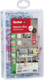 fischer Meister-Box Wohnraum, 160-teiliges Dübel- und Schraubenset DuoPower